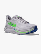 HOKA Clifton 10  אפור בהיר ירוק זוהר ()