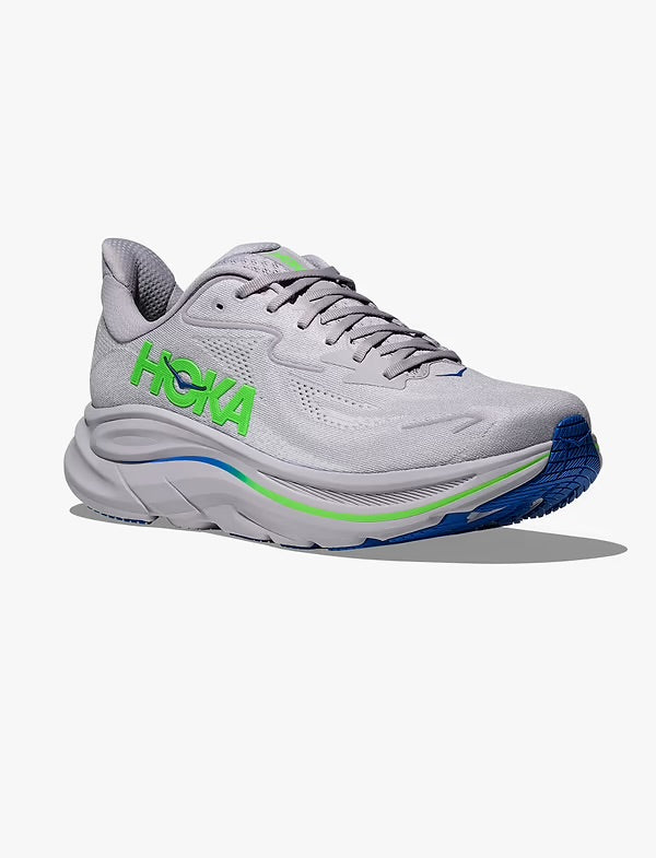 HOKA Clifton 10  אפור בהיר ירוק זוהר ()